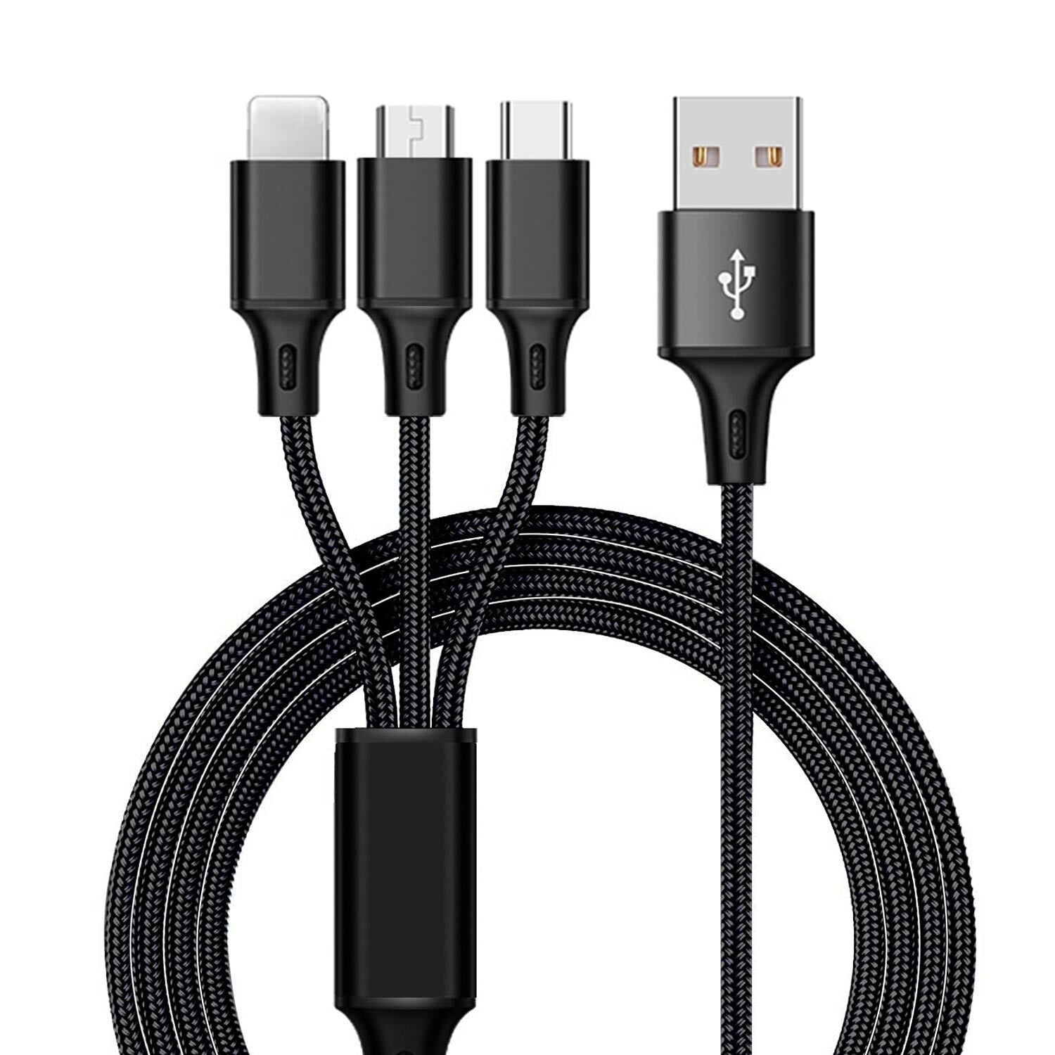 3 in 1 Multi USB Charger Charging Cable for Iphone USB TYPE C Android Micro