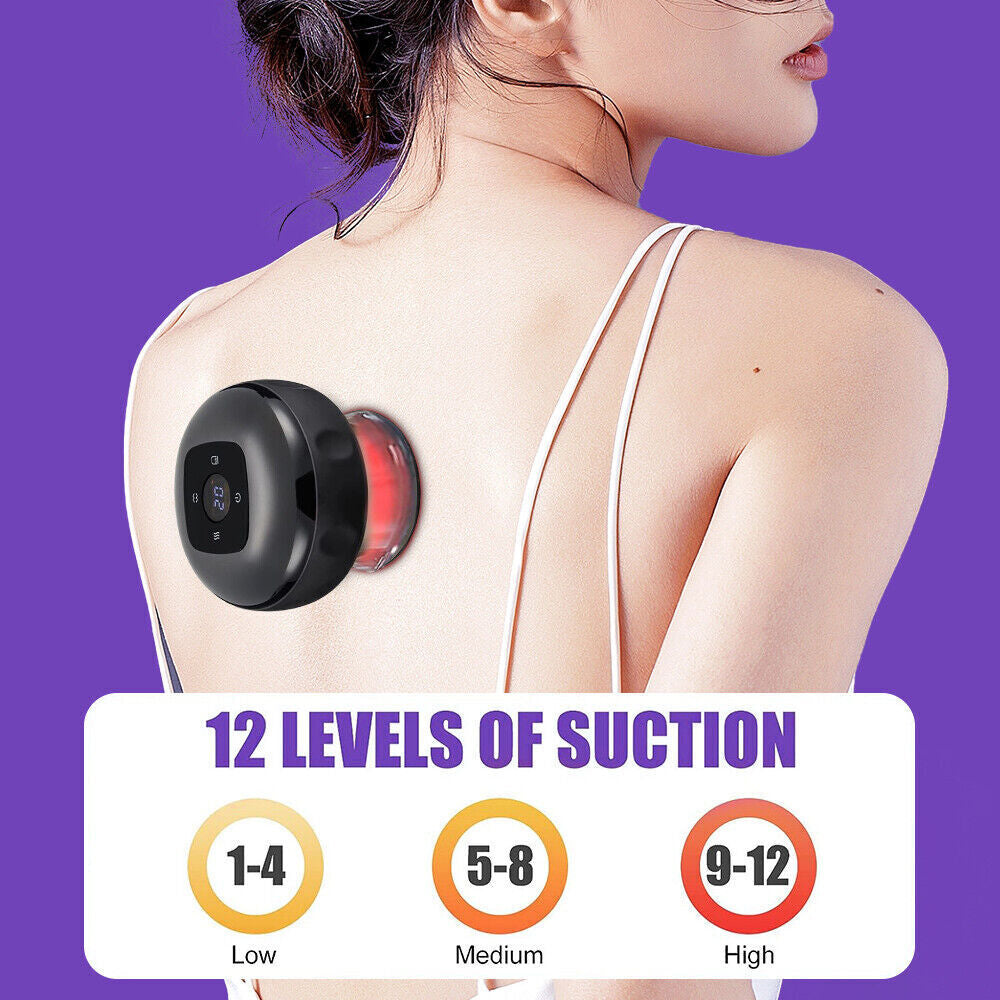 Portable Slimming Massager 12 Levels Electric Cupping Red Light Heating Therapy