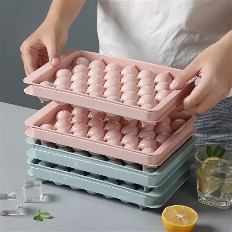 33 Grids Ball Maker Plastic Mold Sphere Whiskey round Mould Large Ice Cube Tray