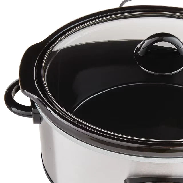 New 5L Slow Cooker+Stainless Steel Overnight Cooker With Removable Ceramic Pot