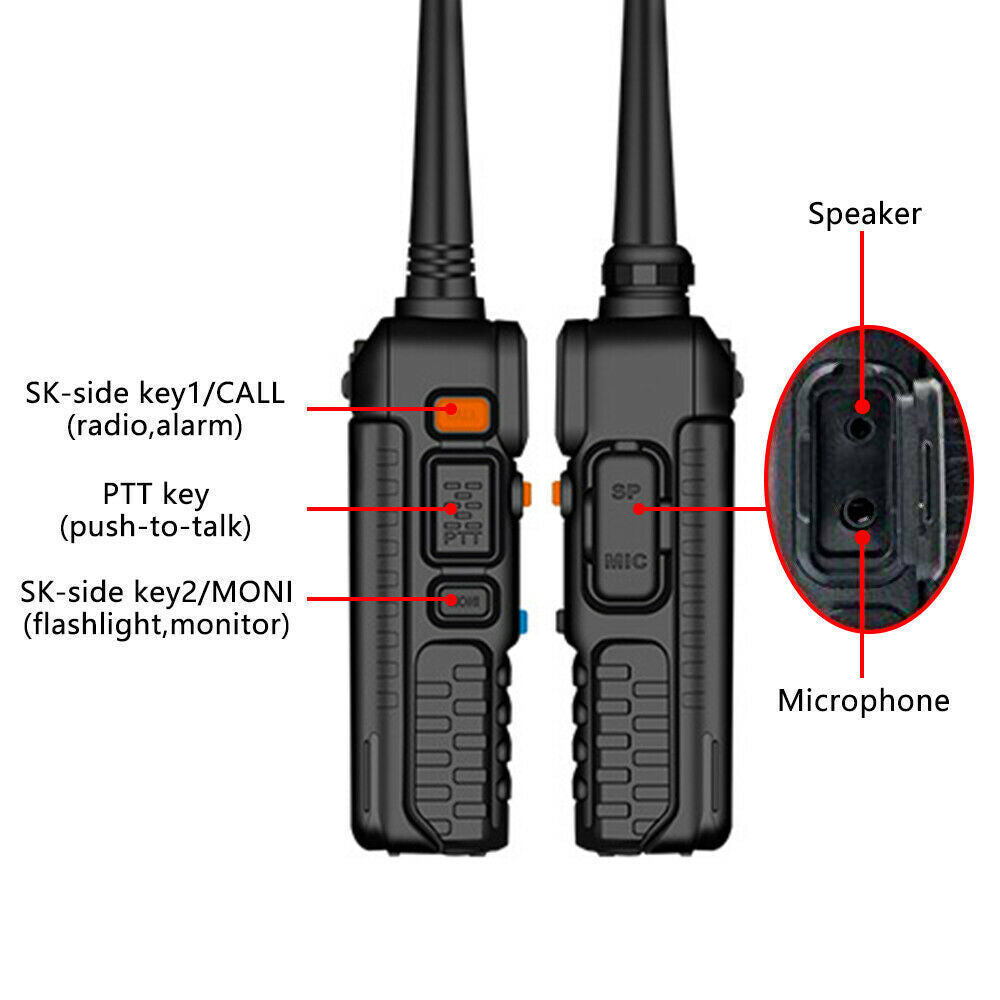 UV-5R Two Way Radio Walkie Talkie LCD Long Range  UHF with Headsets