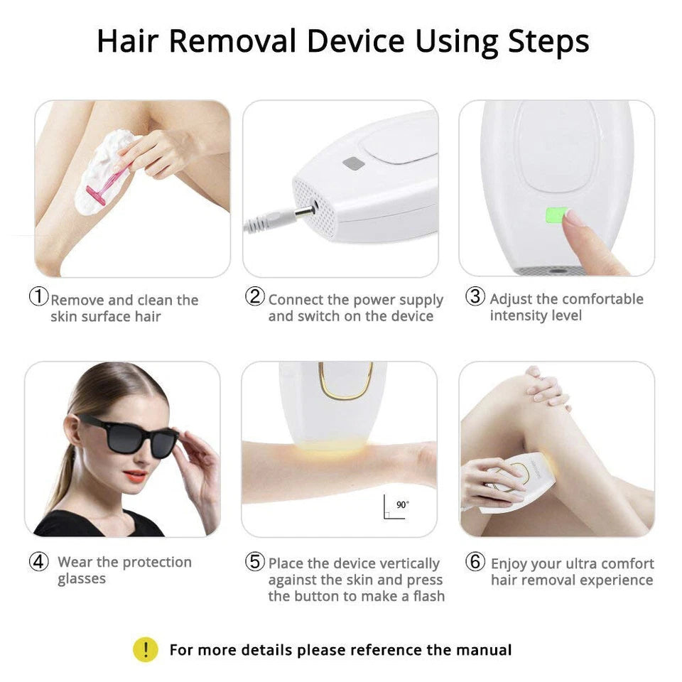 IPL Laser Hair Removal Handset for Women, Permanent IPL Hair Removal Device with Cooling System, At-Home Painless Hair Removal Epilator For Women