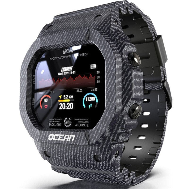 Military Rugged Smart Sports Fitness Heart Rate Blood Pressure Monitor Activity Tracker Smart Watch Pedometer For Men & Women