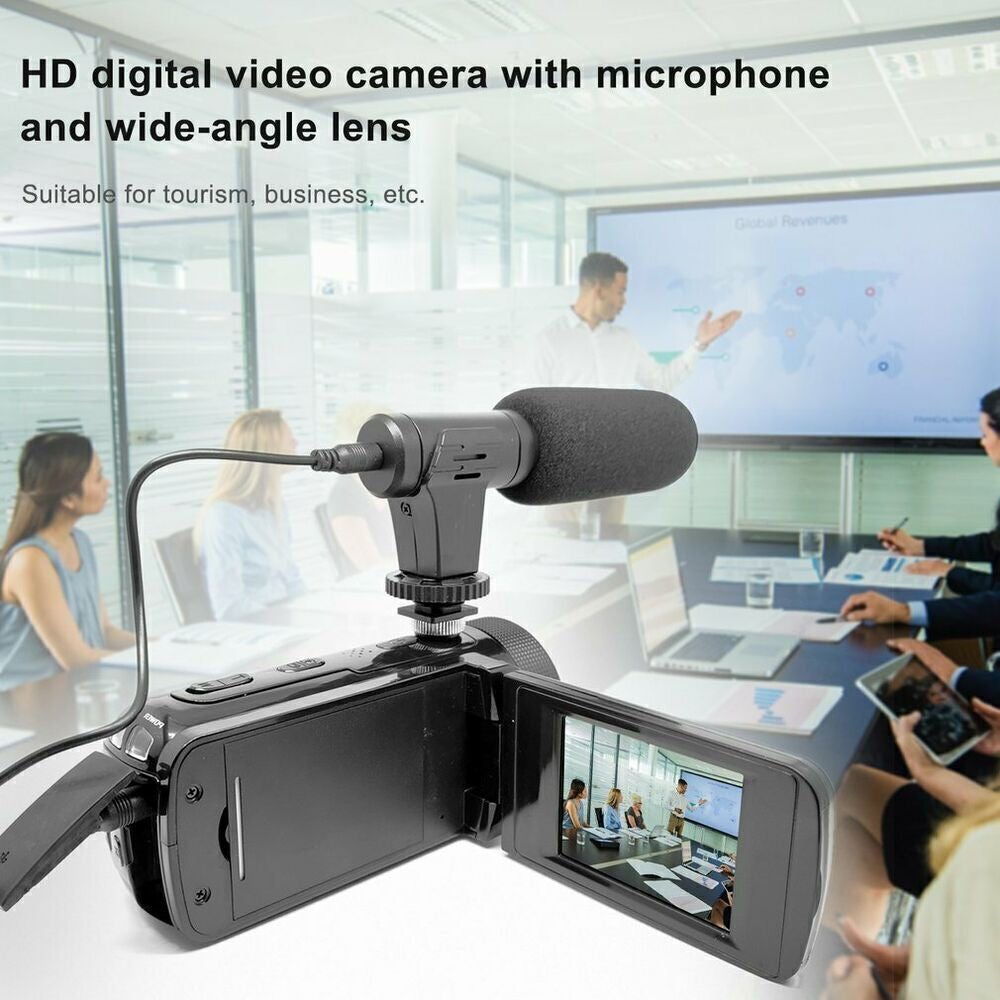 1080P Digital Video Camera Camcorder Youtube Vlogging Recorder W/Microphone