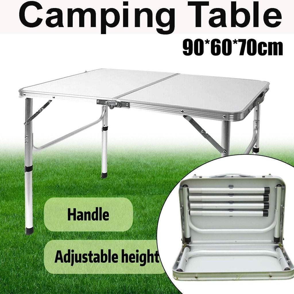  Camping Table Folding Aluminum Portable Picnic Outdoor Foldable BBQ Desk 90Cm