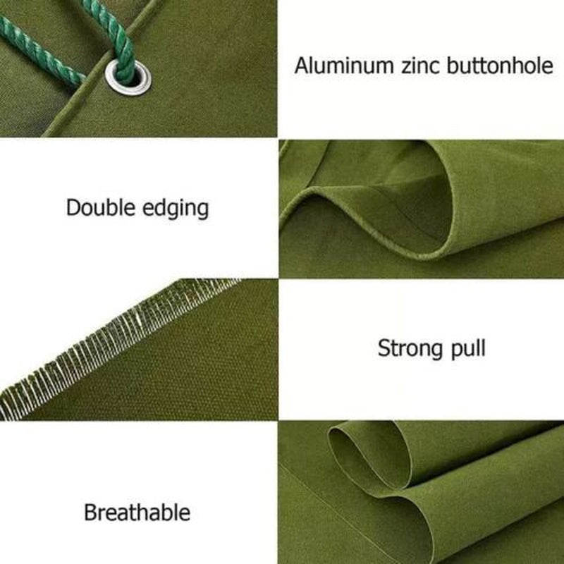 3 Sizes Heavy Duty Canvas Tarp Waterproof Tarpaulin Sun Blocked Dustproof Army