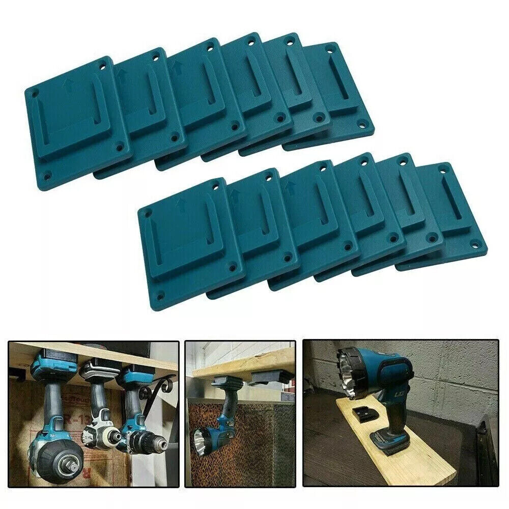 10X Slots Tool Holder Bracket Rack for Bosch Makita 18V Lithium Battery Machine