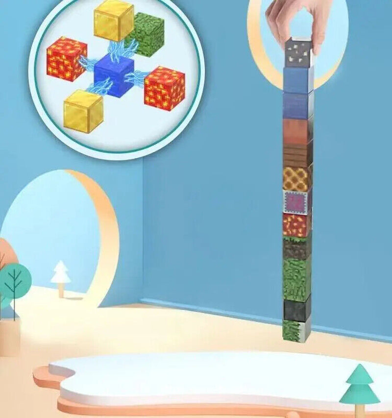 Minecraft Magnetic Building Blocks Set Square Magnet Action Figure Best Kids Toy Gift