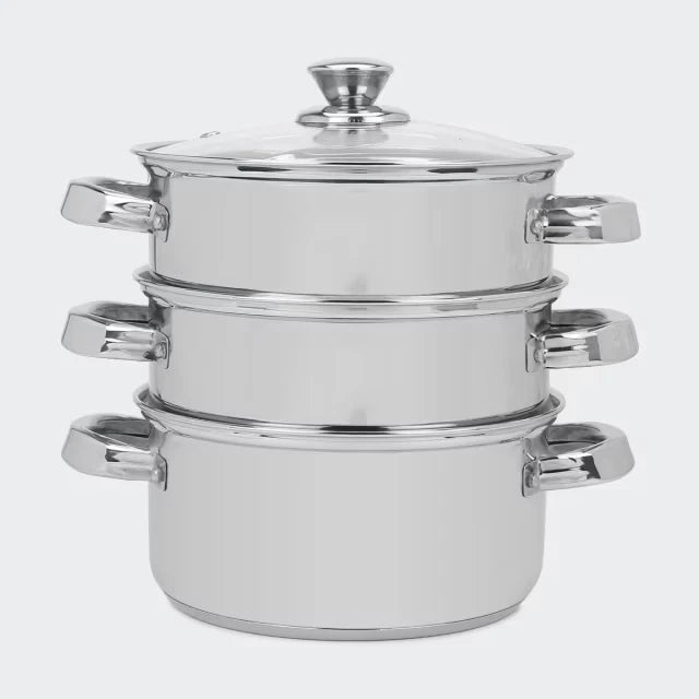 3 Tier Stainless Steel Steamer Meat Vegetable Cooking Steam Pot Kitchen Tool NEW