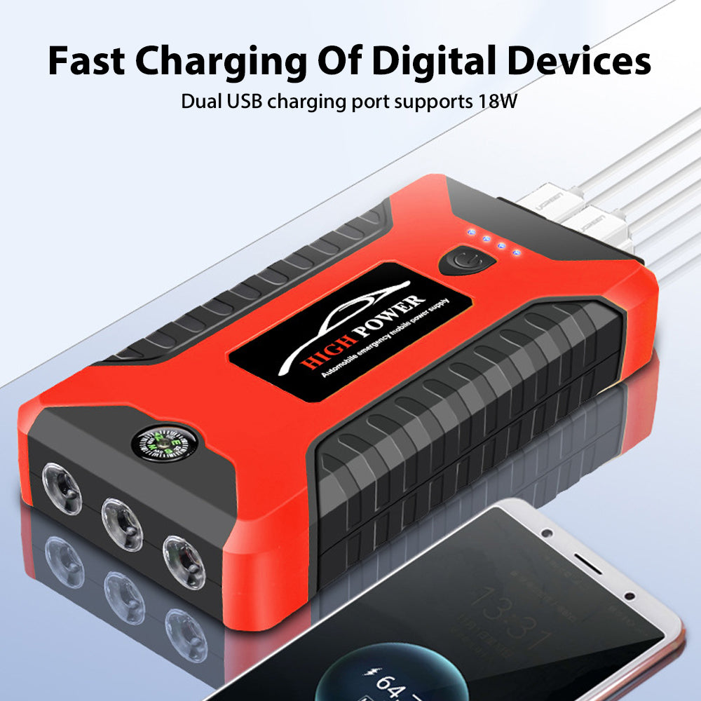 99900Mah 12V Car Jump Starter Pack Booster Charger Battery Power Bank Portable