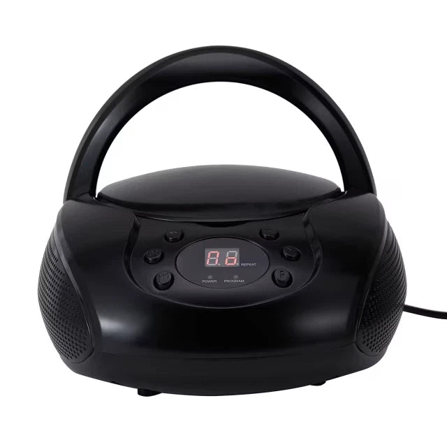 Portable Boombox CD Player AM/FM Stereo Radio Music Display Aux-in AC