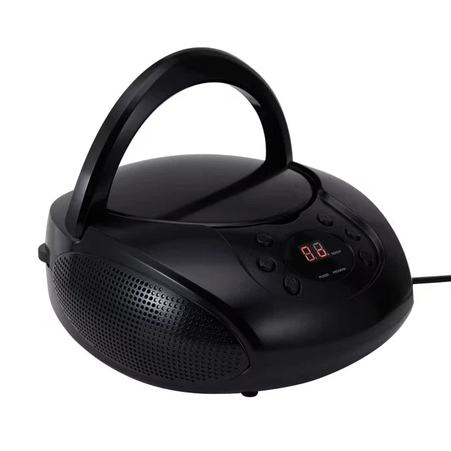 Portable Boombox CD Player AM/FM Stereo Radio Music Display Aux-in AC