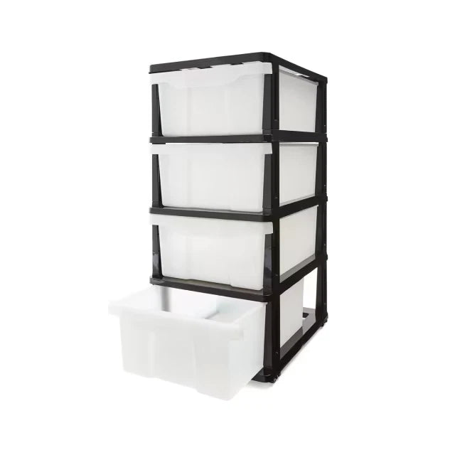4 Drawer Storage Unit on Wheels Storage Organization Container Tub Home Clothes
