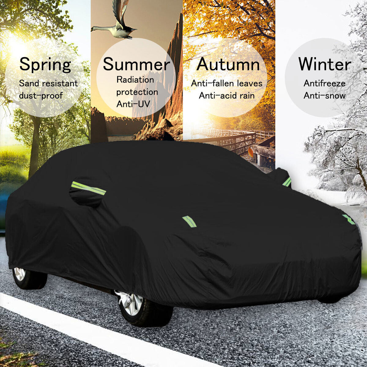 Universal Heavy Duty Full Car Cover UV Protection Outdoor Breathable 3L