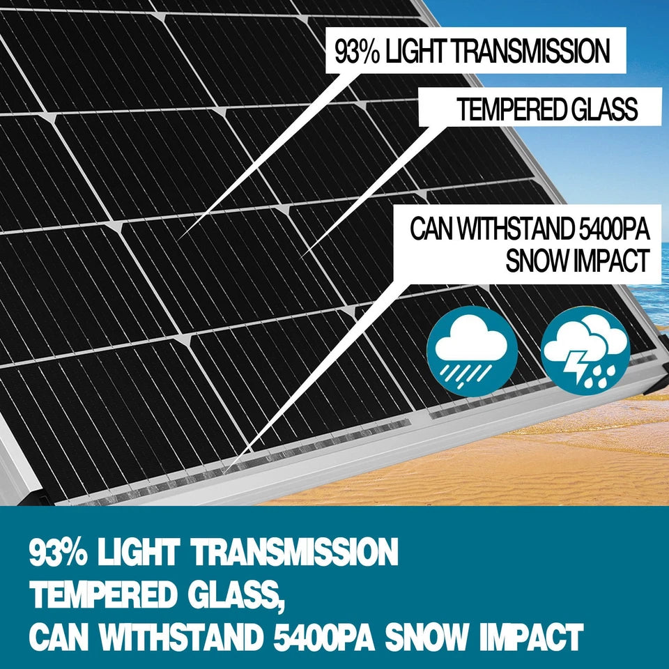 12V 300W Solar Panel 300 Watt Mono Caravan Camping Home Battery Charging Power