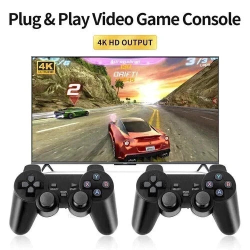 4K HDMI Retro Game Stick Console 23,000+ Games Wireless TV Gaming System 2 Controllers