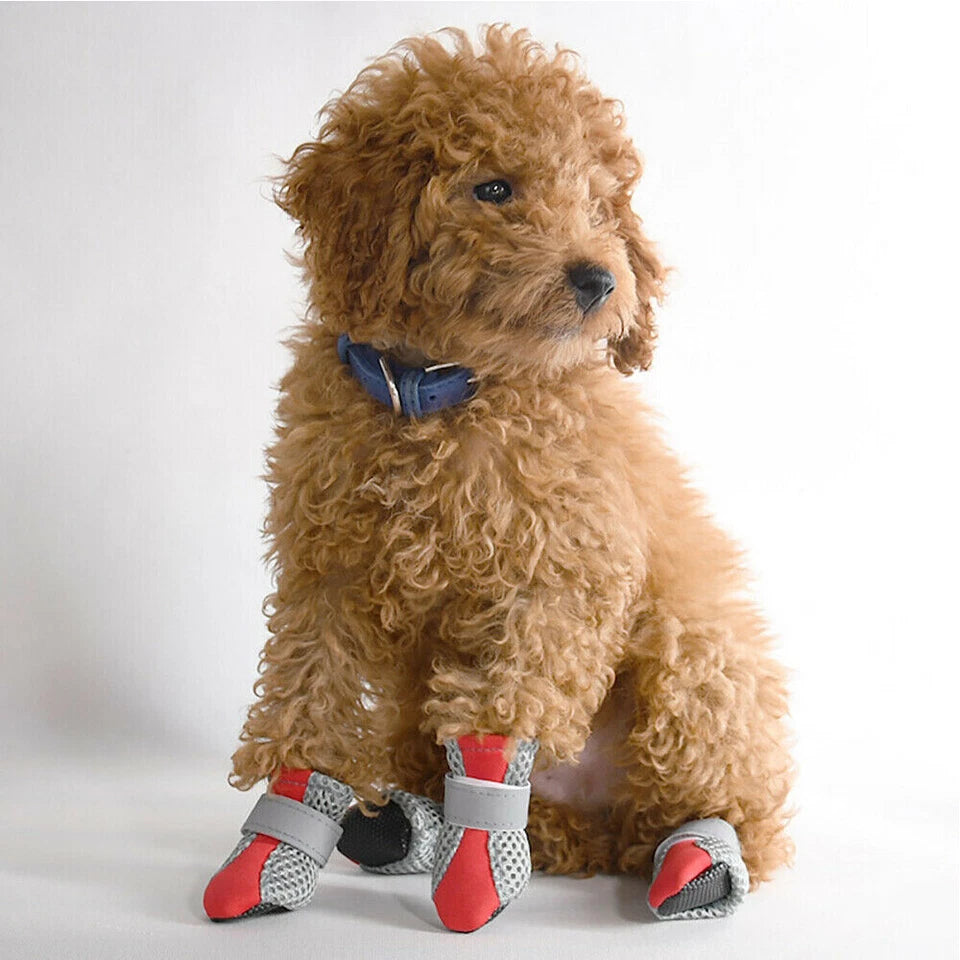 4Pcs Anti Slip Waterproof Protective Dog Shoes Rain Boots Pet Socks Booties New