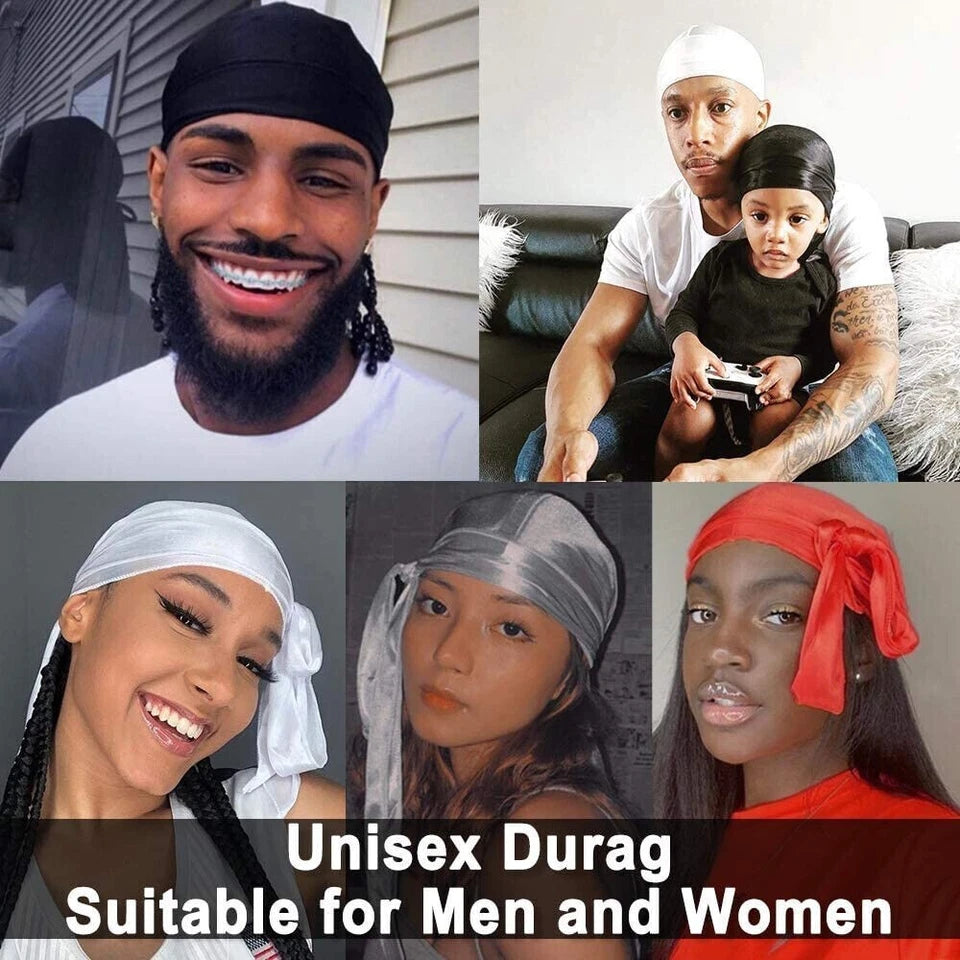 Unisex Bandana Doo Durag Headwear Soft Silk Pirate Cap Wrap Fashion Men Women AU