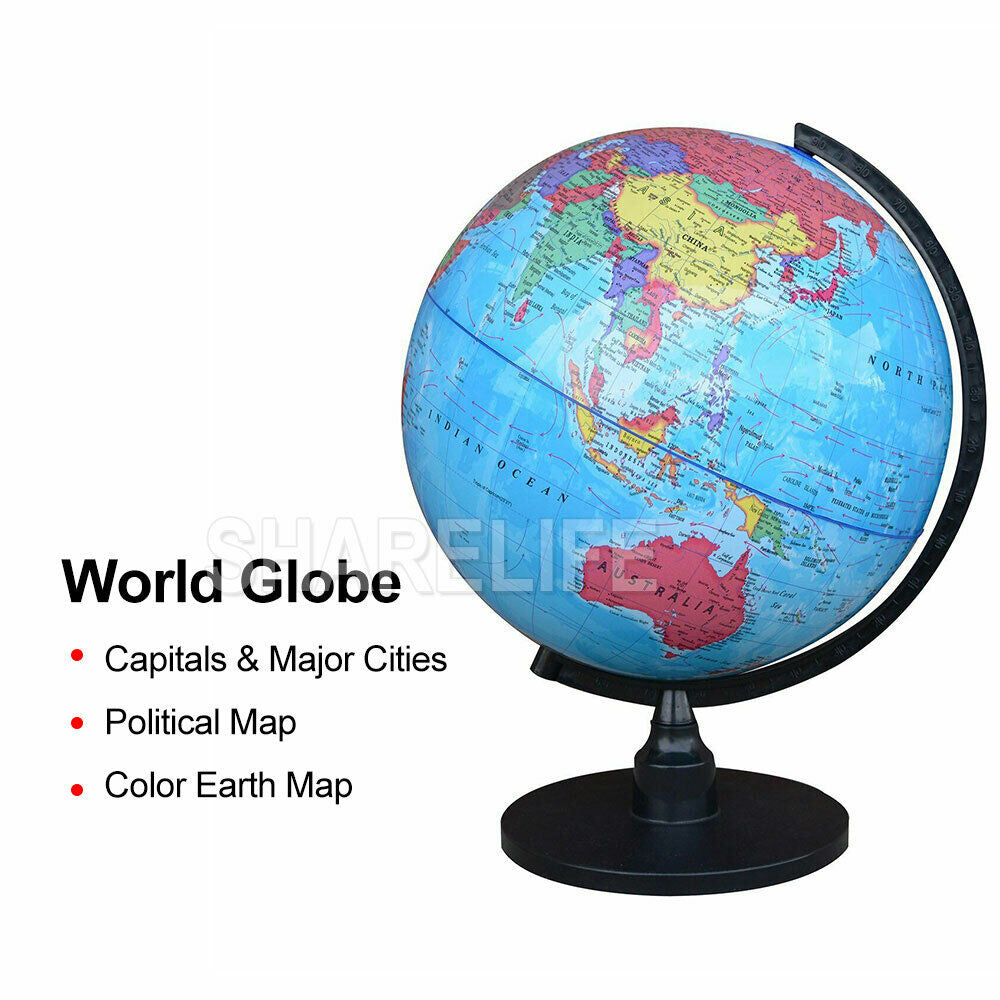 World Globe Rotating Map Earth 32CM with Stand Kids Geography Educational Toy