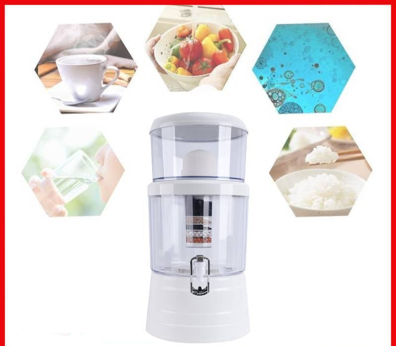 16L Benchtop 8 Stage Water Filter Ceramic Miner Carbon Stone Dispenser Purifier