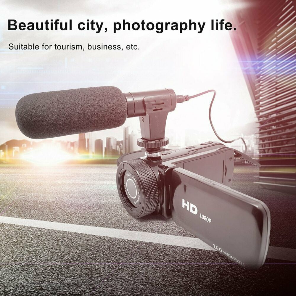 1080P Digital Video Camera Camcorder Youtube Vlogging Recorder W/Microphone