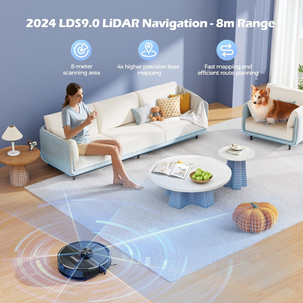 Lubluelu 4500Pa Robotic Vacuum & Mop Cleaner Combo 3-In-1 Lidar Navigation Robot With 2.4G &2.4Ghz-5G Dual Channel