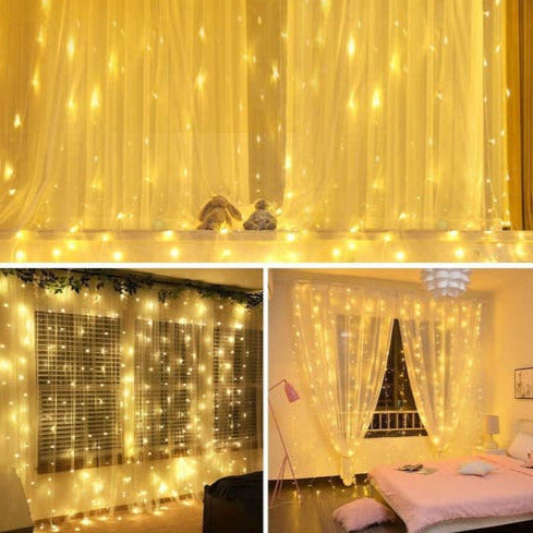 Christmas Decoration Curtain Led String Lights Curtain LED String Lights Garland Festival Christmas Decoration USB Remote Control Holiday Wedding Fairy Lights For Bedroom Home