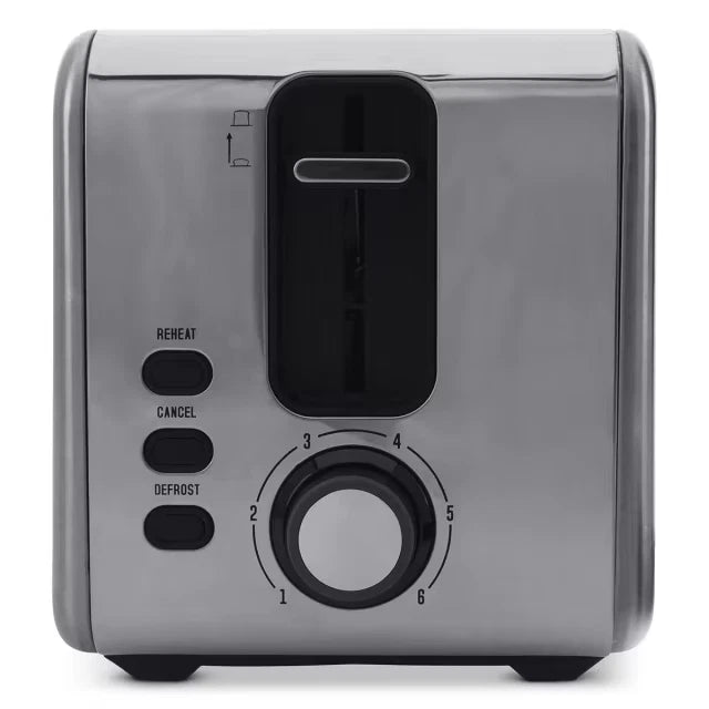 Toaster 2 Slice Electric Stainless Steel with Wide Slots Crumb Tray Toast Slot