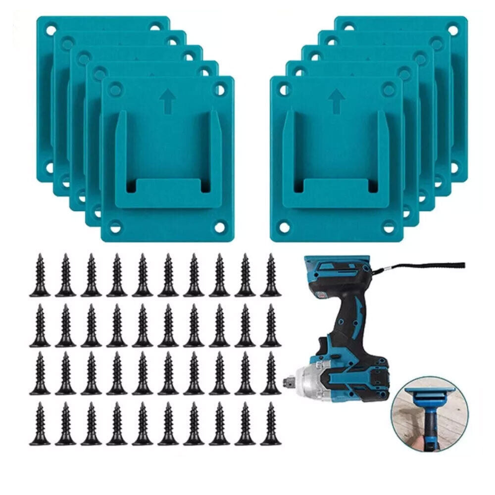 10X Slots Tool Holder Bracket Rack for Bosch Makita 18V Lithium Battery Machine