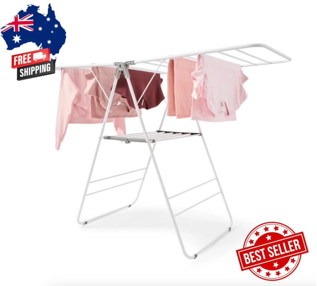 Winged Airer Rack Clothes Drying Foldable Laundry Dryer Stand Indoor-outdoor