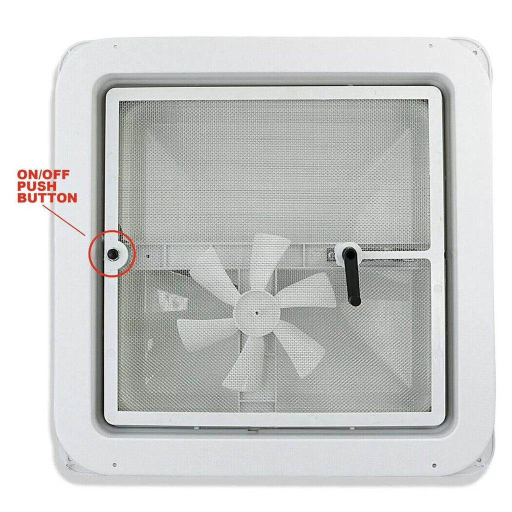 Caravan Roof Vent 355X355Mm 12V Fan RV Shower Hatch Flyscreen Motor Roof Vent