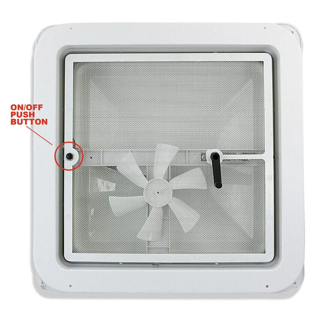 Caravan Roof Vent 355X355Mm 12V Fan RV Shower Hatch Flyscreen Motor Roof Vent