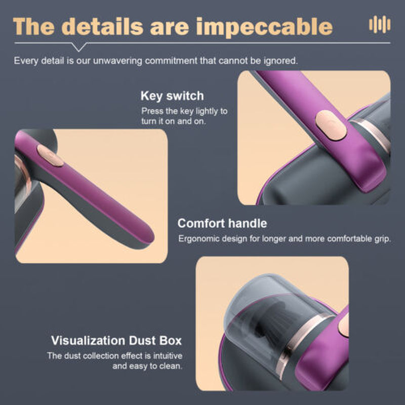 Cordless Dust Mite Remover Vacuum UV Cleaner 10000Kpa Home Bed Sofa Mattress Kit