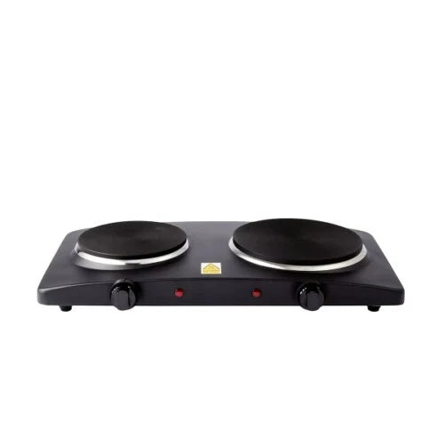 Portable Double Hot Plate Electric Cooktop Black Non Slip Dual Cooking Cooker