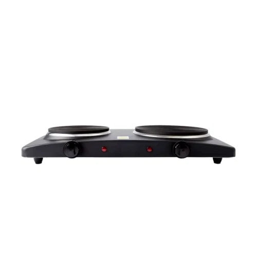 Portable Double Hot Plate Electric Cooktop Black Non Slip Dual Cooking Cooker