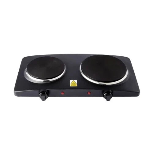 Portable Double Hot Plate Electric Cooktop Black Non Slip Dual Cooking Cooker