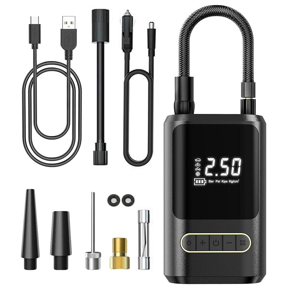 Cordless Car Air Pump Compressor Digital Tyre Inflator Electric Portable Pump
