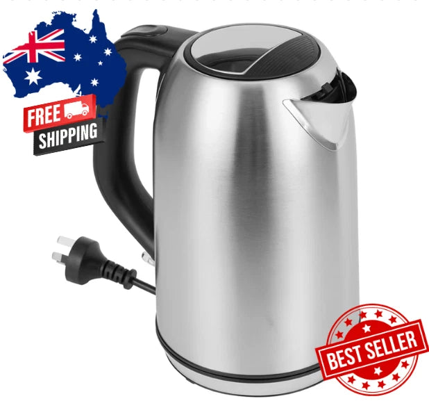 Electric Kettle Stainless Steel 2200W Fast Boil Hot Water Jug 1.7L Tea Kettle AU