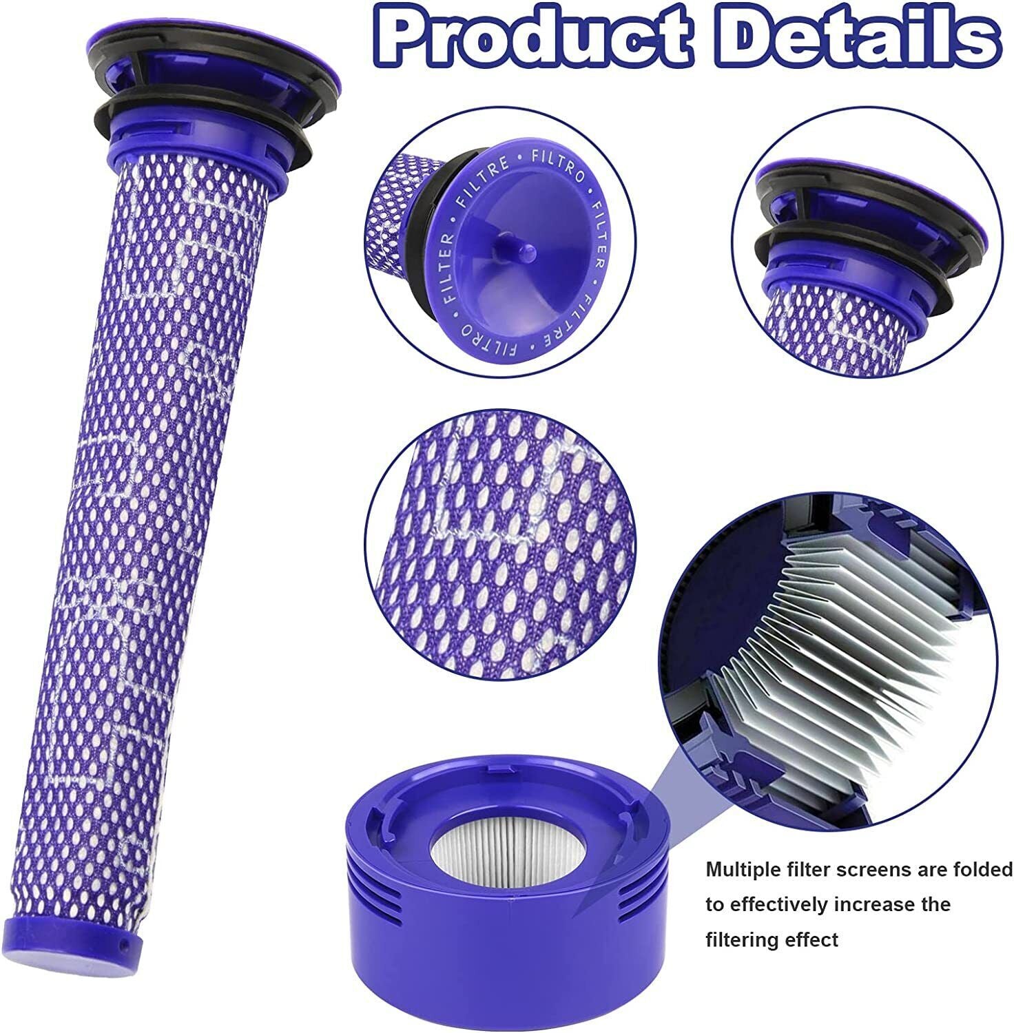 For Dyson V6 V7 V8 Filter Kit Absolute Animal Motorhead Trigger Replacement Hepa