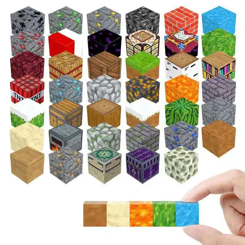 Minecraft Magnetic Building Blocks Set Square Magnet Action Figure Best Kids Toy Gift