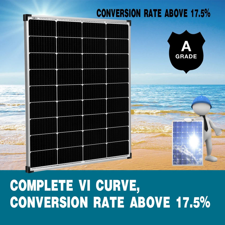 12V 300W Solar Panel 300 Watt Mono Caravan Camping Home Battery Charging Power