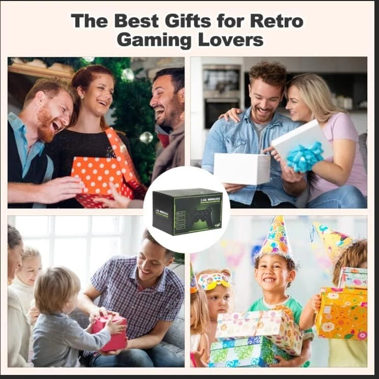 4K HDMI Retro Game Stick Console 20,000 Games Wireless TV Gaming System 2 Controllers