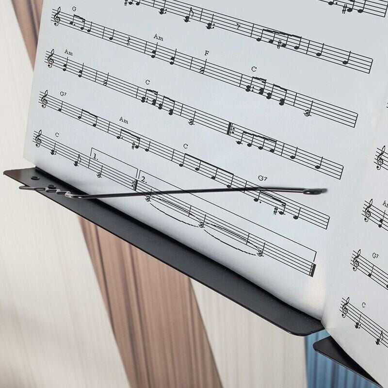 New PRO Folding Adjustable Music Sheet Stand Holder Black Portable + Carry Bag