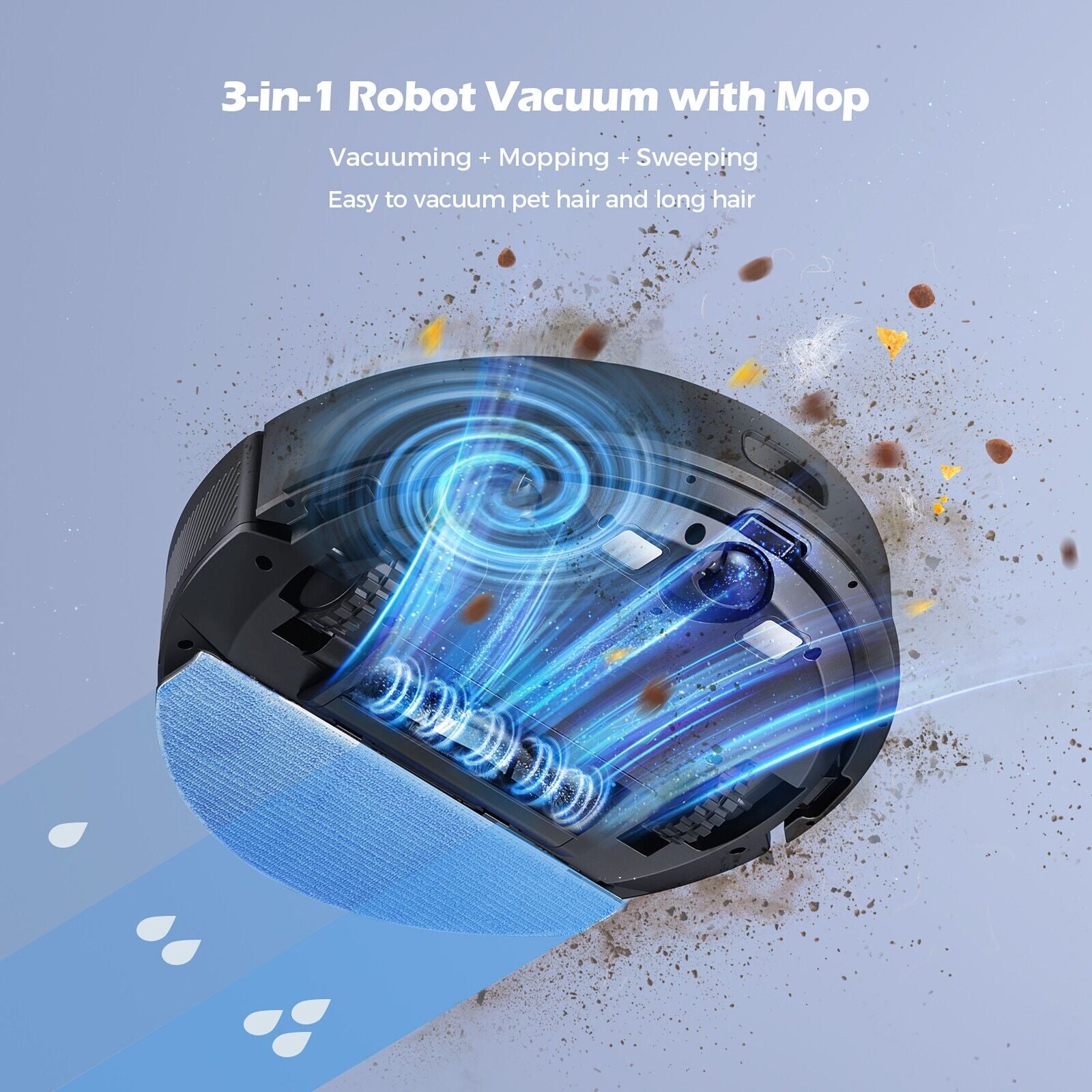 Lubluelu 4500Pa Robotic Vacuum & Mop Cleaner Combo 3-In-1 Lidar Navigation Robot With 2.4G &2.4Ghz-5G Dual Channel