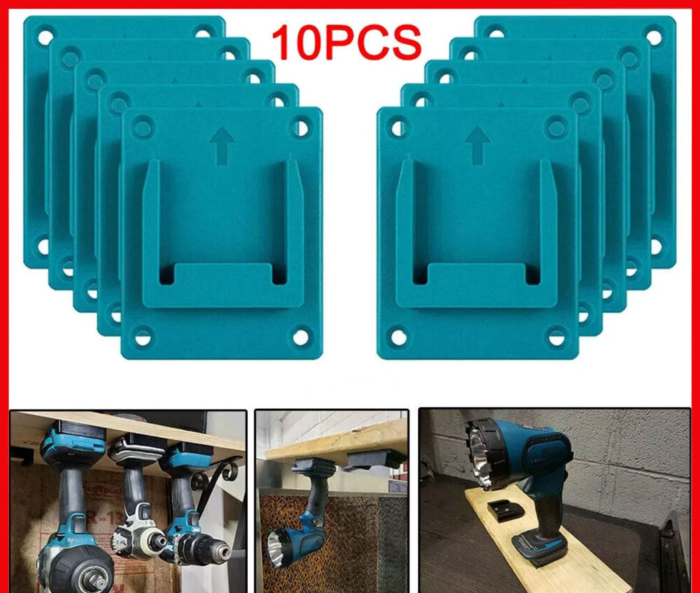 10X Slots Tool Holder Bracket Rack for Bosch Makita 18V Lithium Battery Machine
