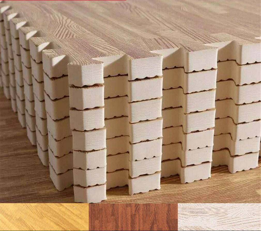 6-24X Wood Grain Floor Mats Interlocking Heavy Duty EVA Foam Tiles Safety Mat AU