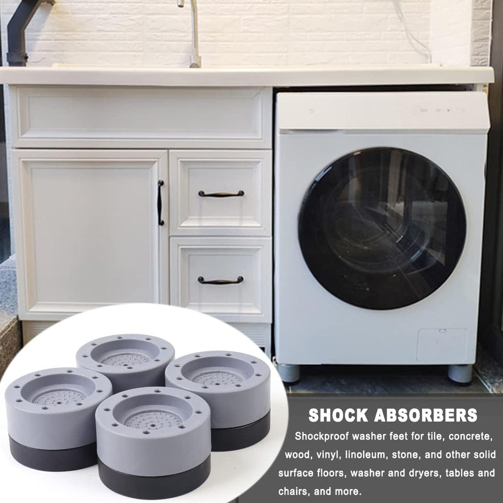 4Pcs Universal Anti-Vibration Non-Slip Supporting Pads Noise-Reducing Shockproof Rubber Feet Mats For Washing Machines, Dryers, Furniture, And More Household Items Avalable In 3 diffrent Sizes 3.5Cm, 6Cm, 8.5Cm