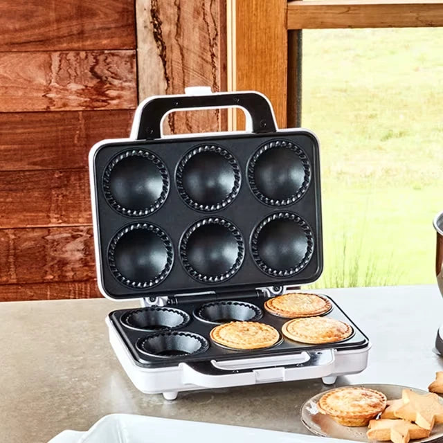 Electric Pie Maker 6 Pies Machine Non Stick Tarts Quiches Meat Apple Cooker