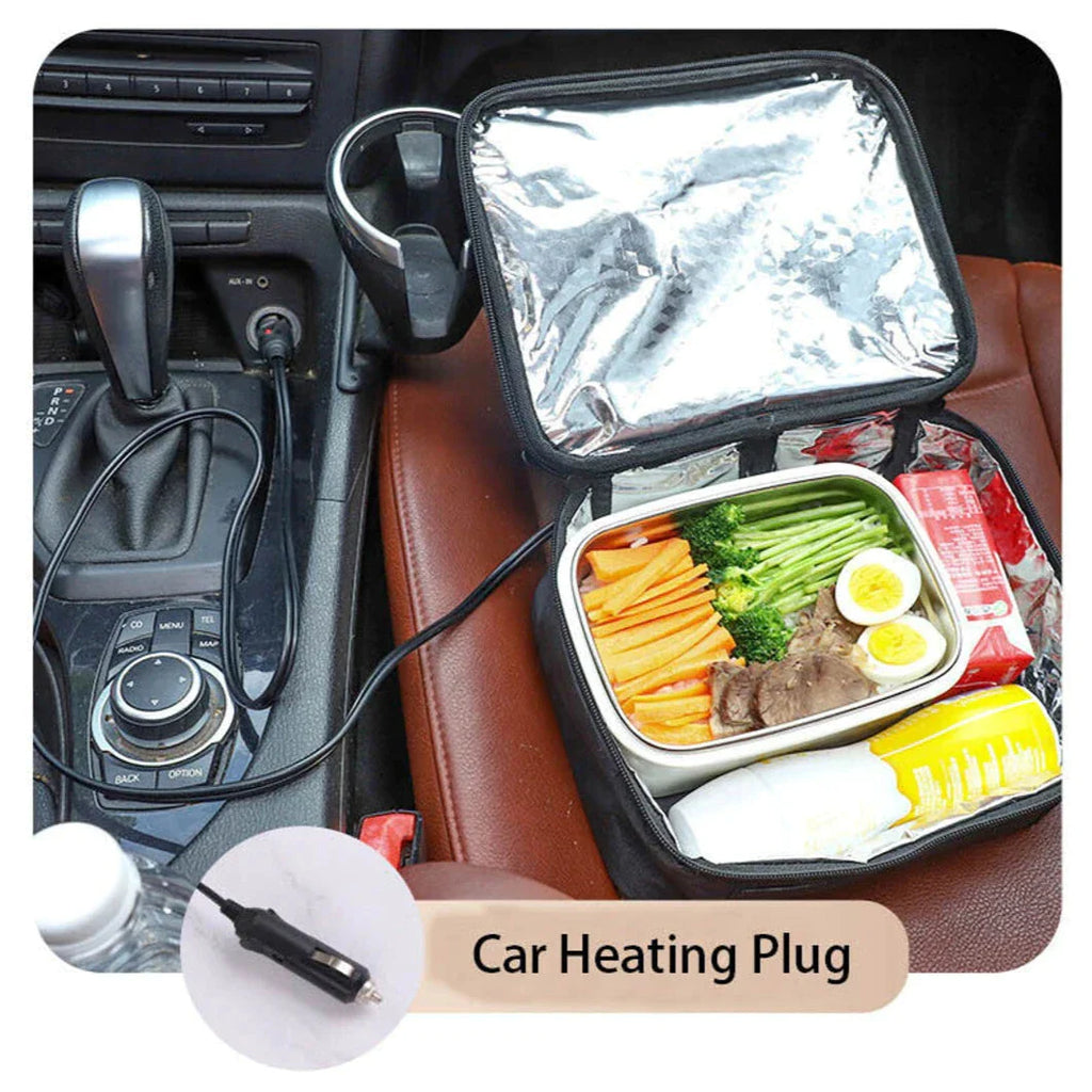 12V Car Electric Heated Lunch Box Portable Food Warmer Mini Microwave Oven Bag