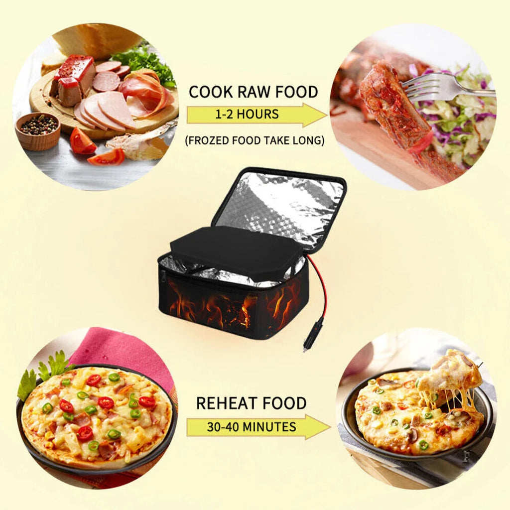 12V Car Electric Heated Lunch Box Portable Food Warmer Mini Microwave Oven Bags